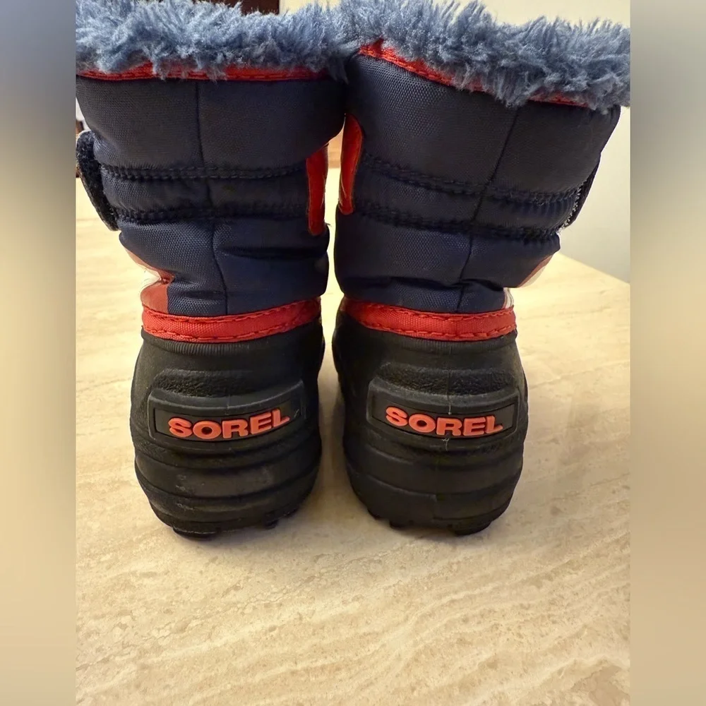 Sorel Blue, Black and Red Toddler Winter Snow Boots Size 4